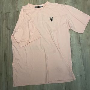 Large Playboy T-Shirt pink with black wording